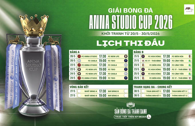 Nhận định bảng B giải bóng đá Anna Studio Cup 2026