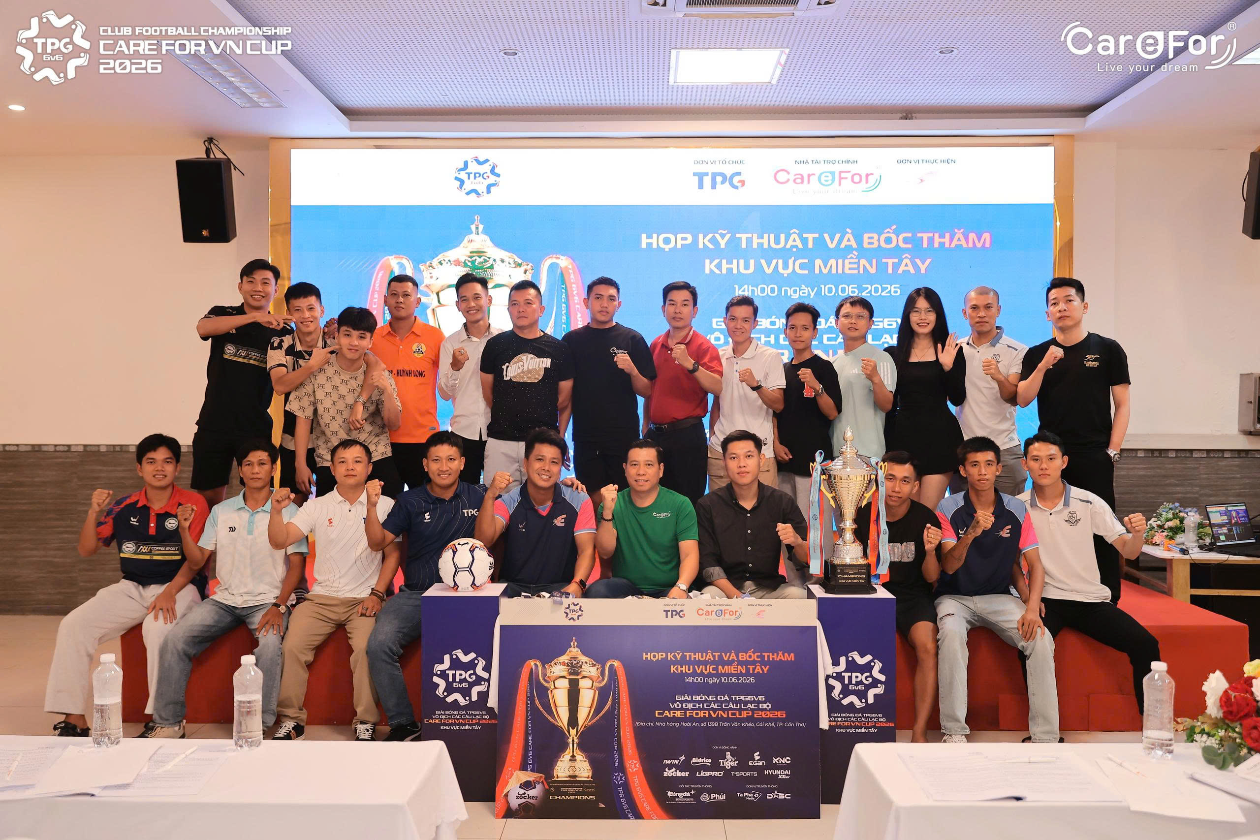 12 đội bóng tranh tài tại TPG6v6 - Care For Việt Nam Cup 2026 khu vực miền Tây