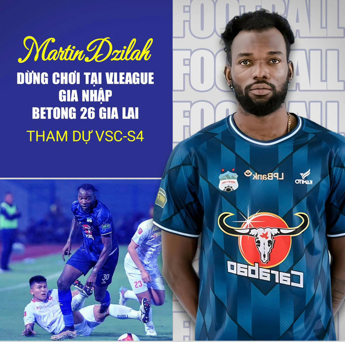 Martin Dzilah ghi bàn ở phút 53 cho Bêtông 26 Gia Lai