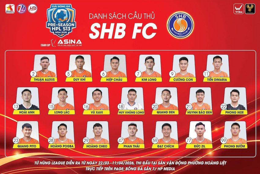 20 gương mặt của SHB tại Pre-season HPL-S13