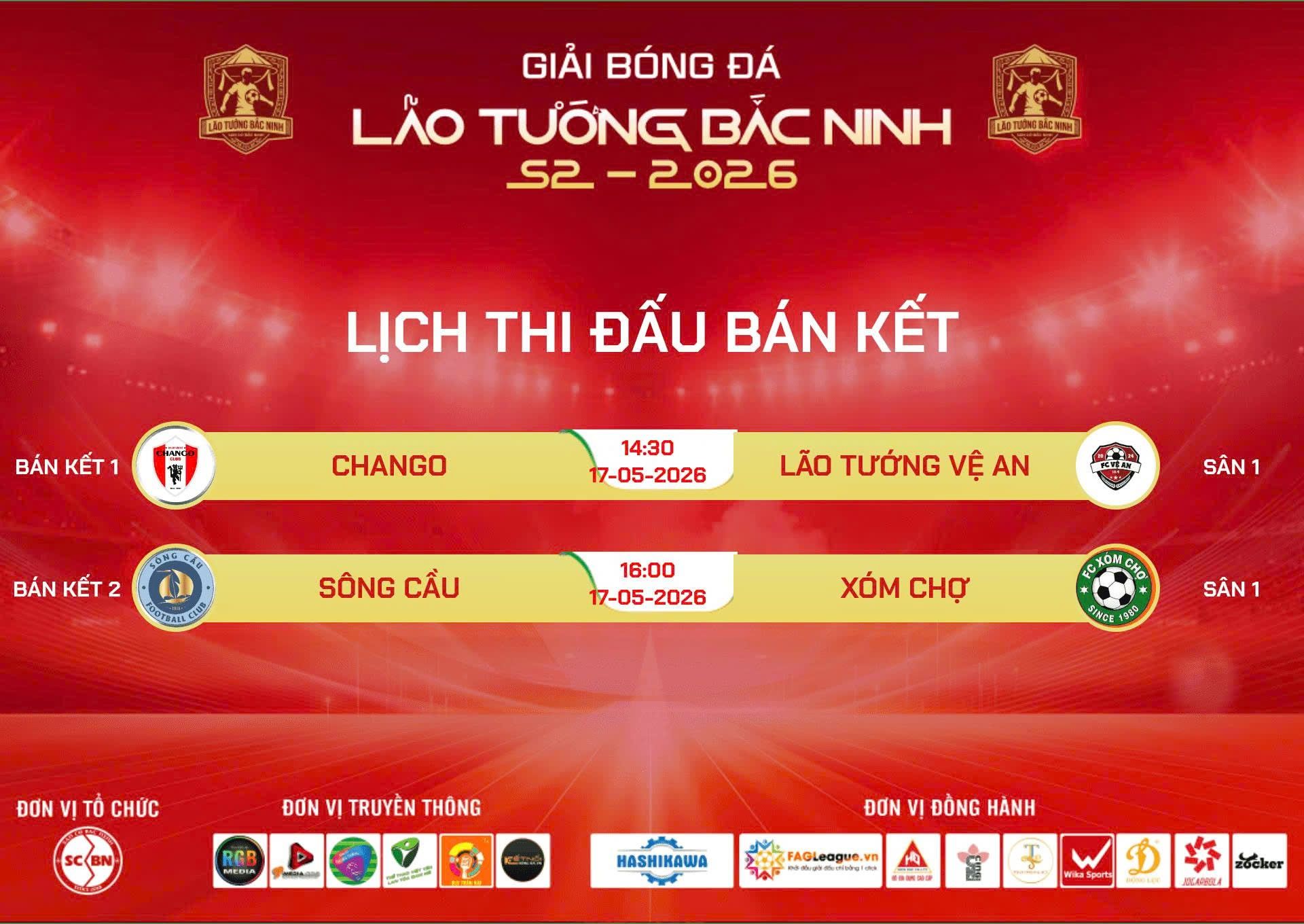Bán kết giải bóng đá lão tướng Bắc Ninh S2-2026: Bản lĩnh và khát vọng