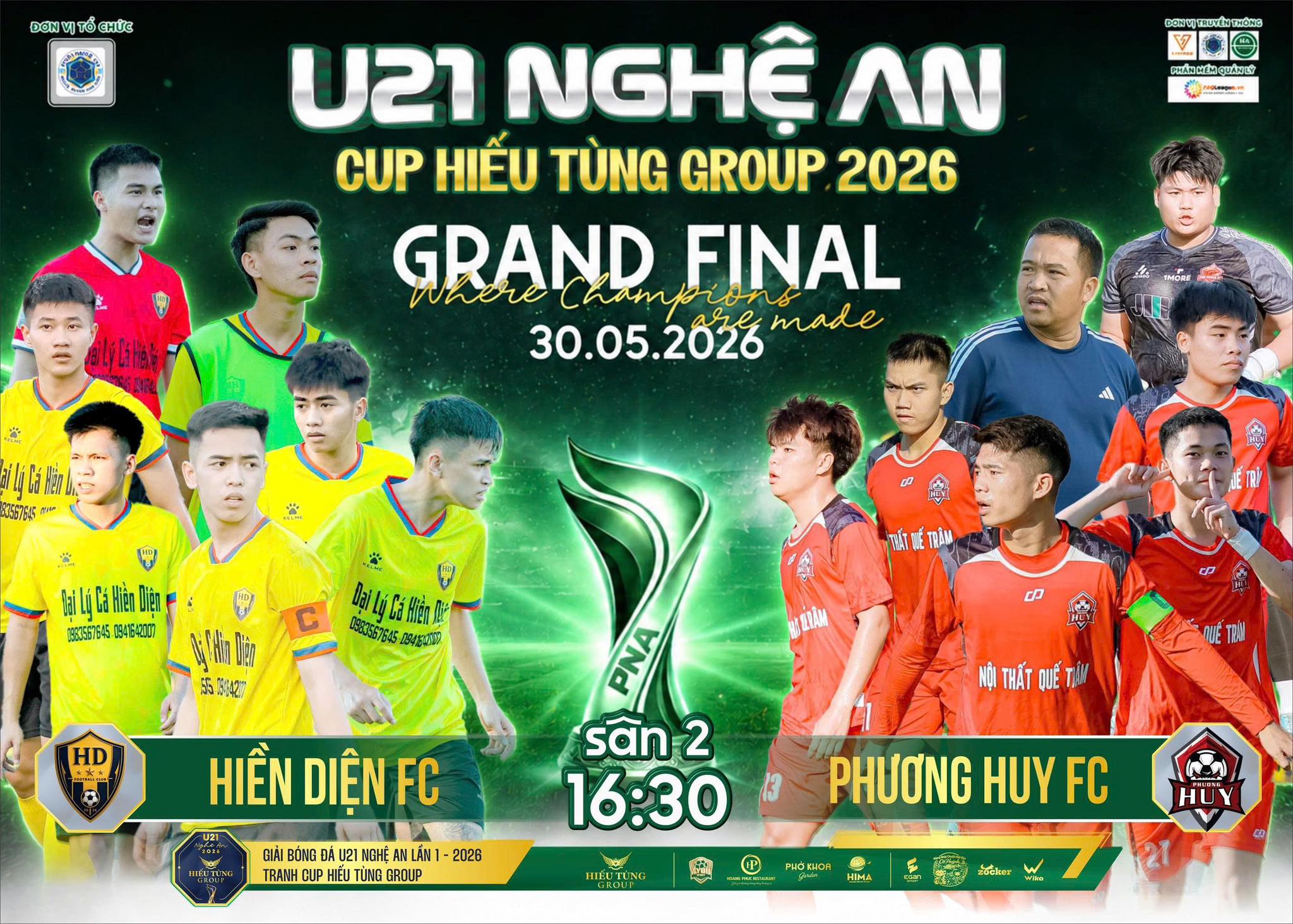 Chung kết U21 Nghệ An 2026: Hiền Diện FC hay Phương Huy FC sẽ đăng quang?