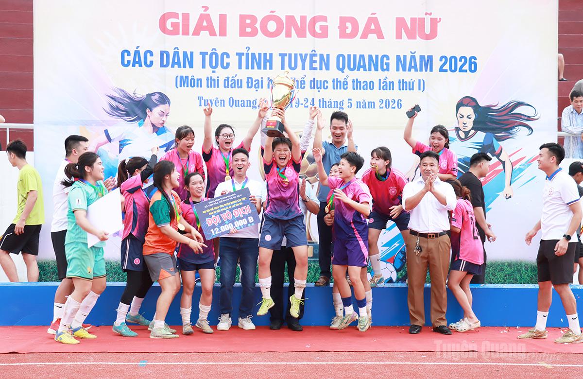 Đội bóng xã Lâm Bình vô địch Giải bóng đá nữ các dân tộc tỉnh Tuyên Quang năm 2026