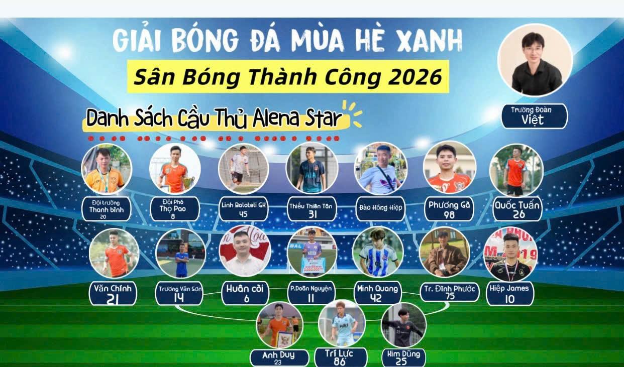 FC Alena Star chính thức tới với giải bóng đá mùa Hè xanh mở rộng lần 1