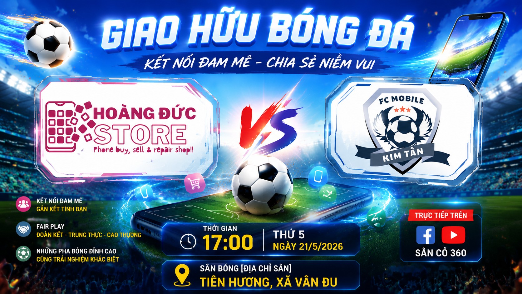 Hoàng Đức Store vs Mobile Kim Tân: Giao hữu đỉnh cao