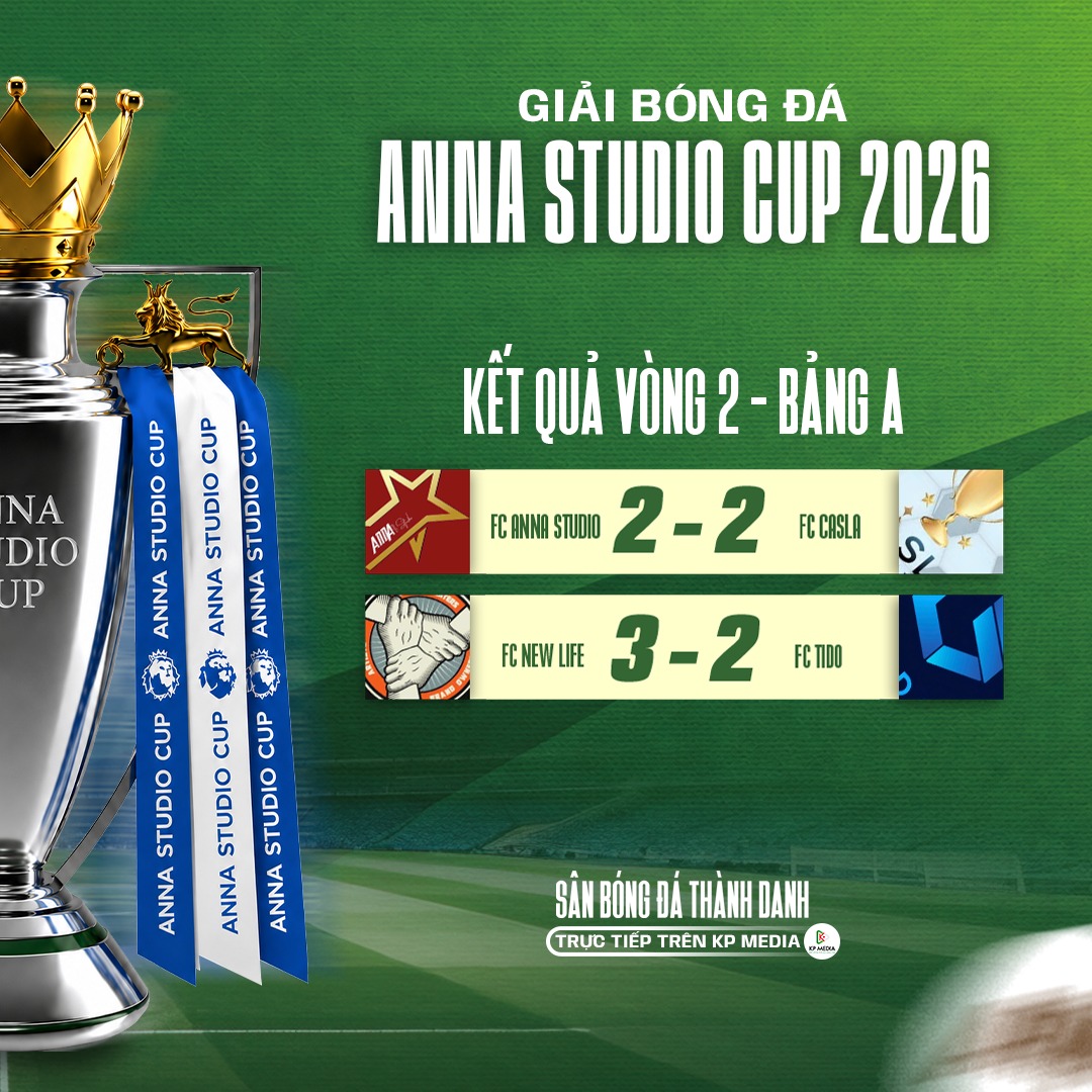 Kết quả vòng 2 bảng A - Anna Studio Cup 2026
