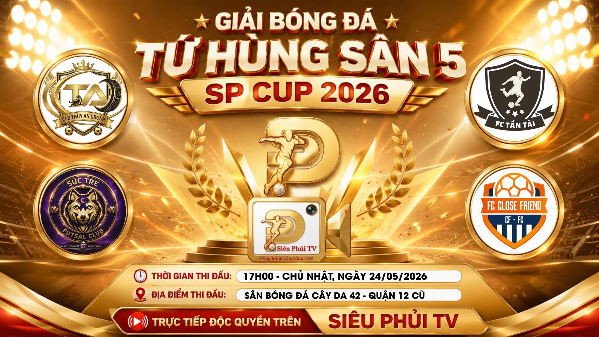 Khởi tranh giải bóng đá tứ hùng sân 5 - SP CUP 2026 