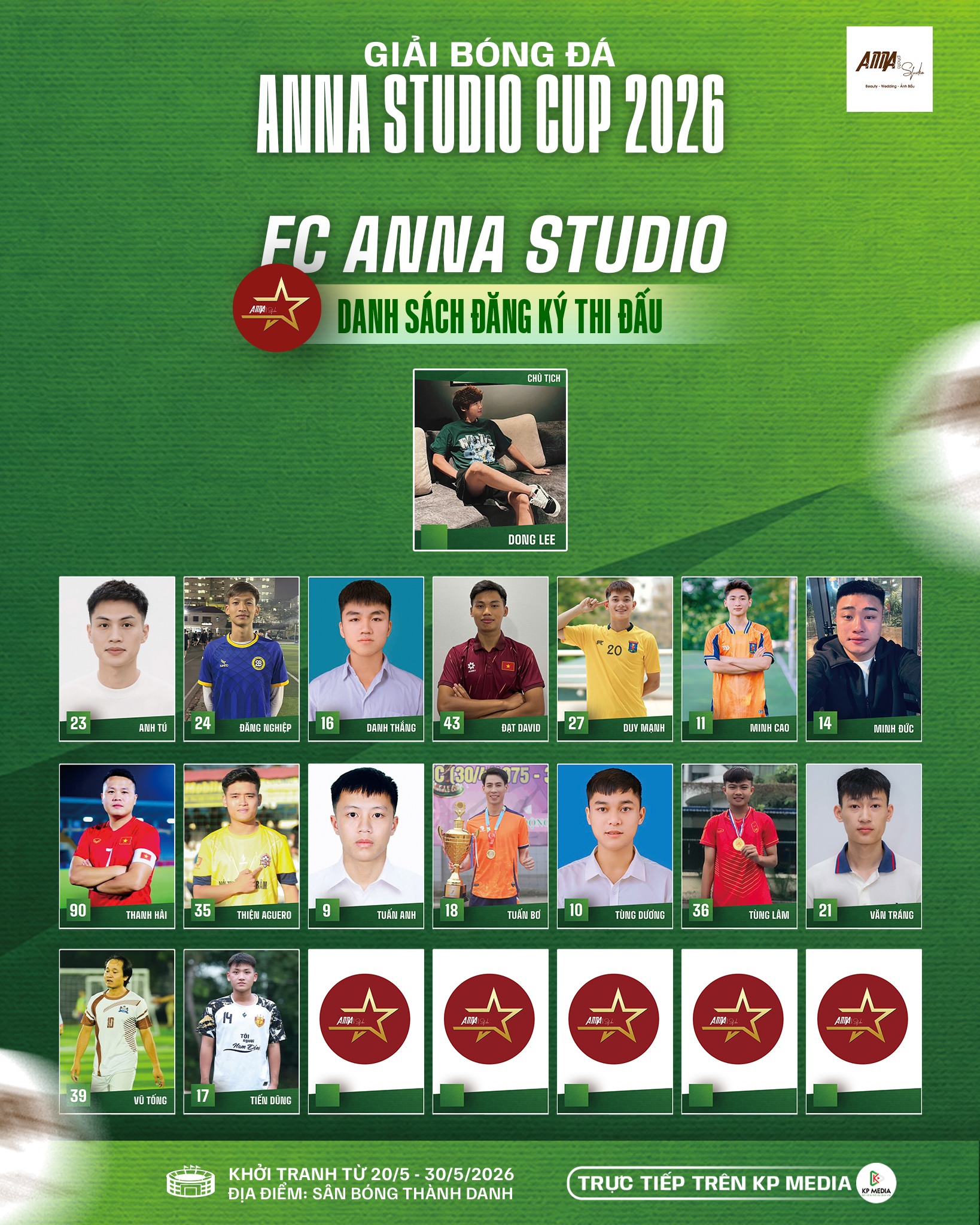 Nhận định Bảng A giải bóng đá Anna Studio Cup 2026