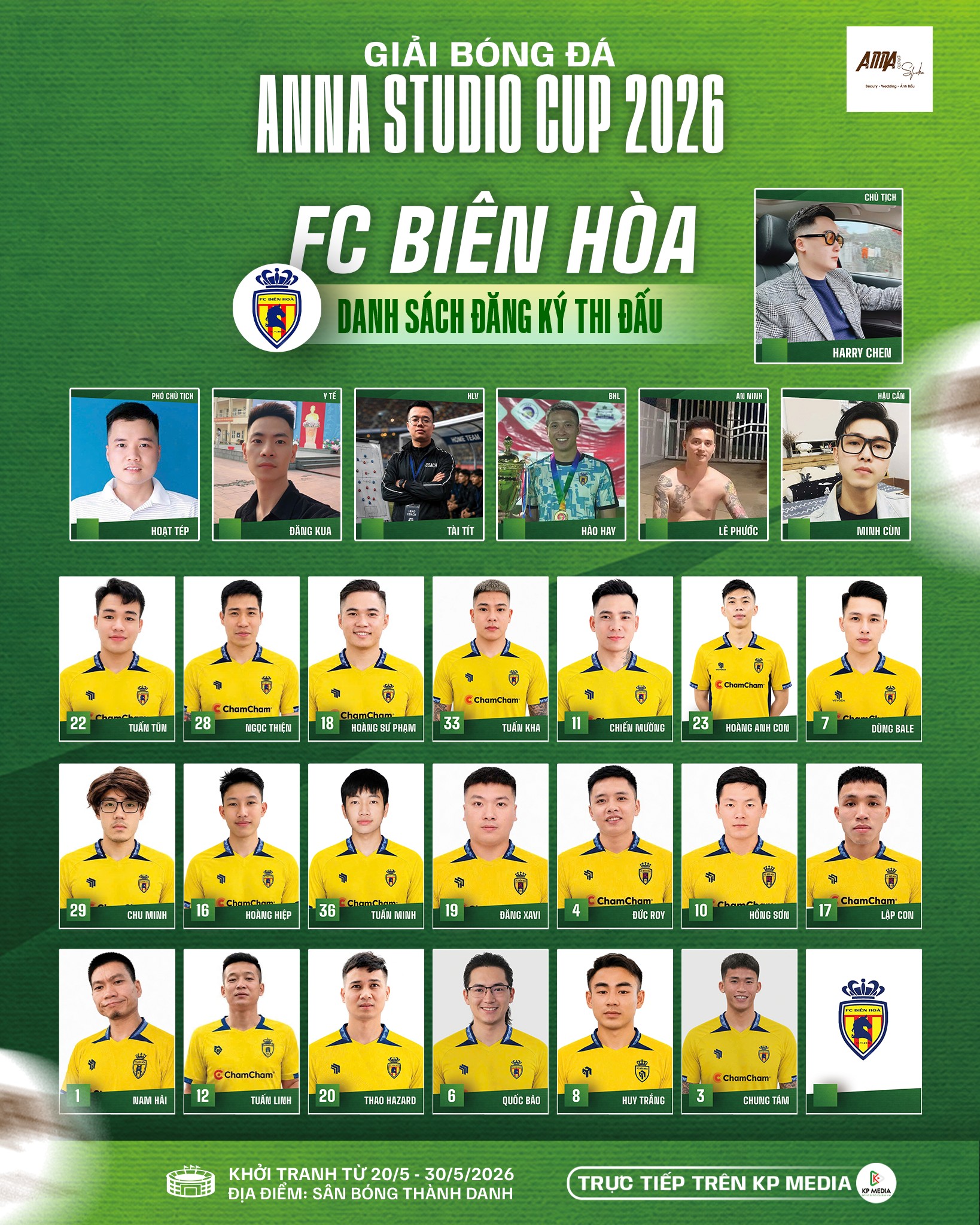Nhận định bảng B giải bóng đá Anna Studio Cup 2026