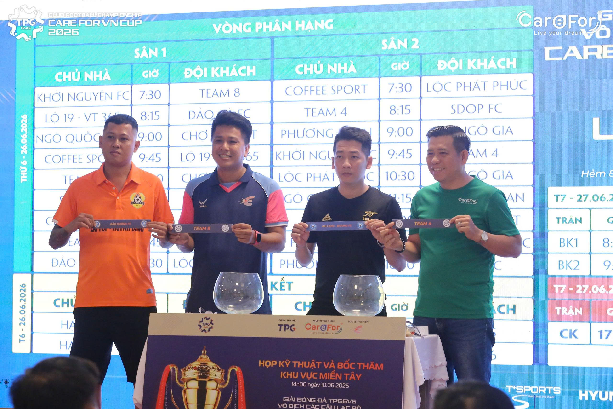 12 đội bóng tranh tài tại TPG6v6 - Care For Việt Nam Cup 2026 khu vực miền Tây