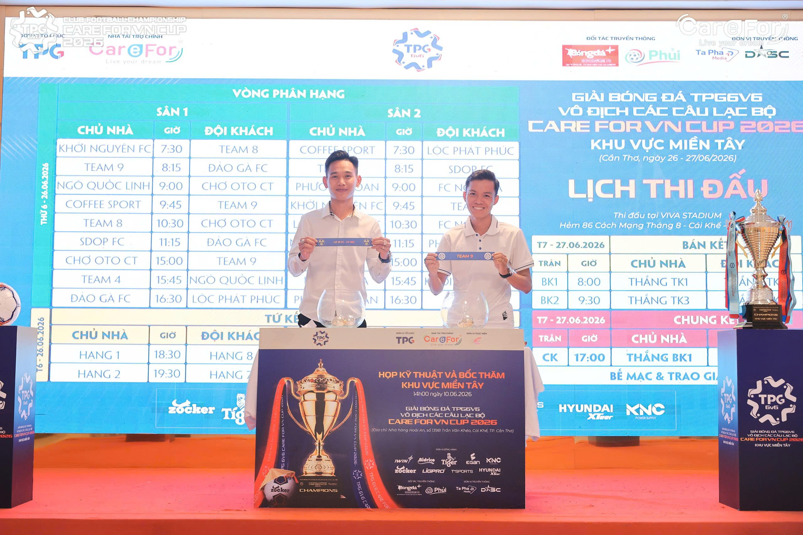 12 đội bóng tranh tài tại TPG6v6 - Care For Việt Nam Cup 2026 khu vực miền Tây