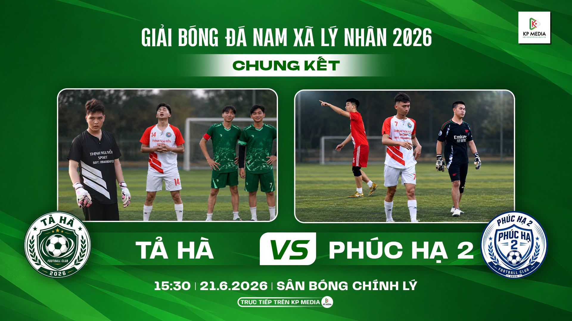 Chung kết rực lửa giải bóng đá Nam xã Lý Nhân 2026