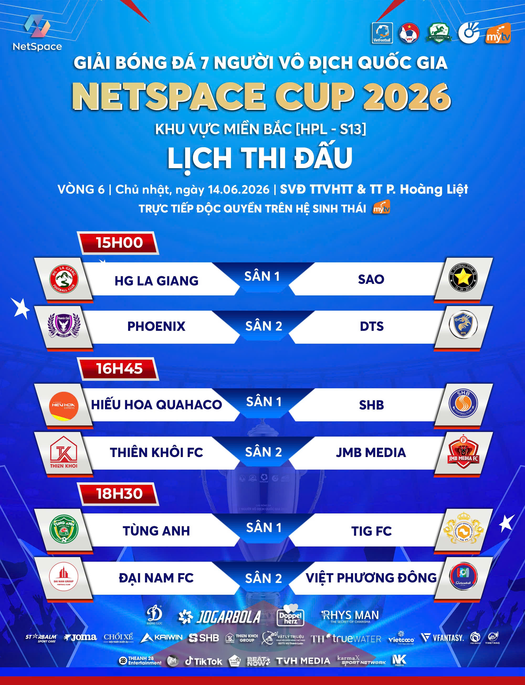 Lịch thi đấu vòng 6 HPL-S13