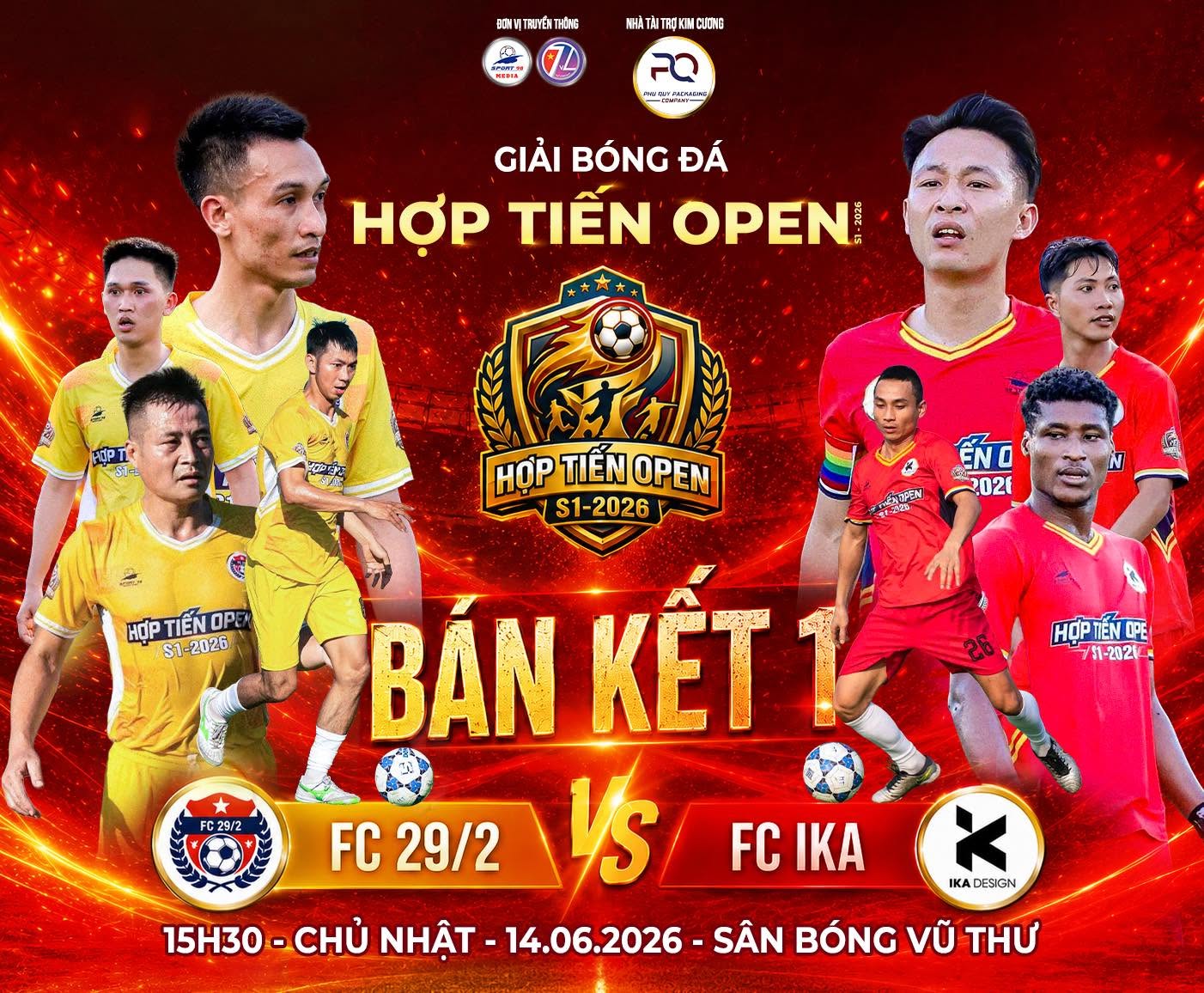 FC 29/2 vs FC IKA đối đầu ở bán kết 1 giải Hợp Tiến S1-2026