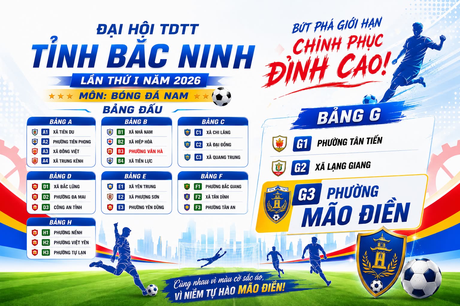 Khởi tranh giải bóng đá Nam và nữ tại Đại hội thể dục thể thao Bắc Ninh 2026