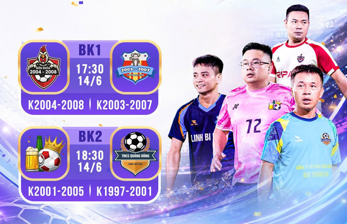 Lịch thi đấu bán kết Giải bóng đá Cựu Học Sinh THCS Quảng Đông S3 -2026