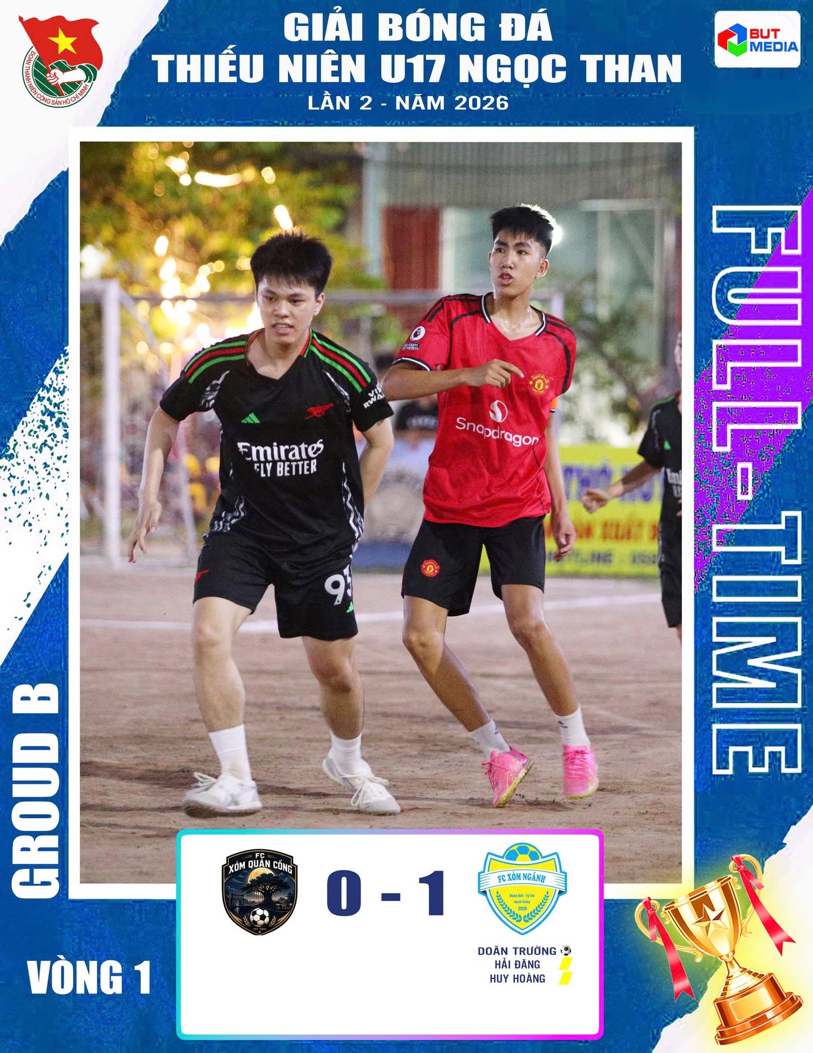 Vòng 1 bảng B giải U17 Ngọc Than 2026
