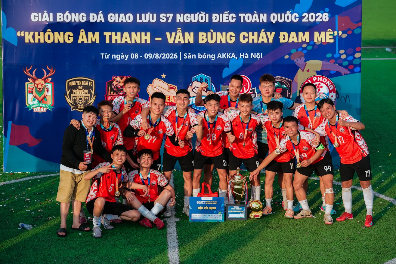 FC Deaf Bắc Ninh vô địch Giải Bóng đá Giao lưu S7 Người Điếc Toàn quốc 2026