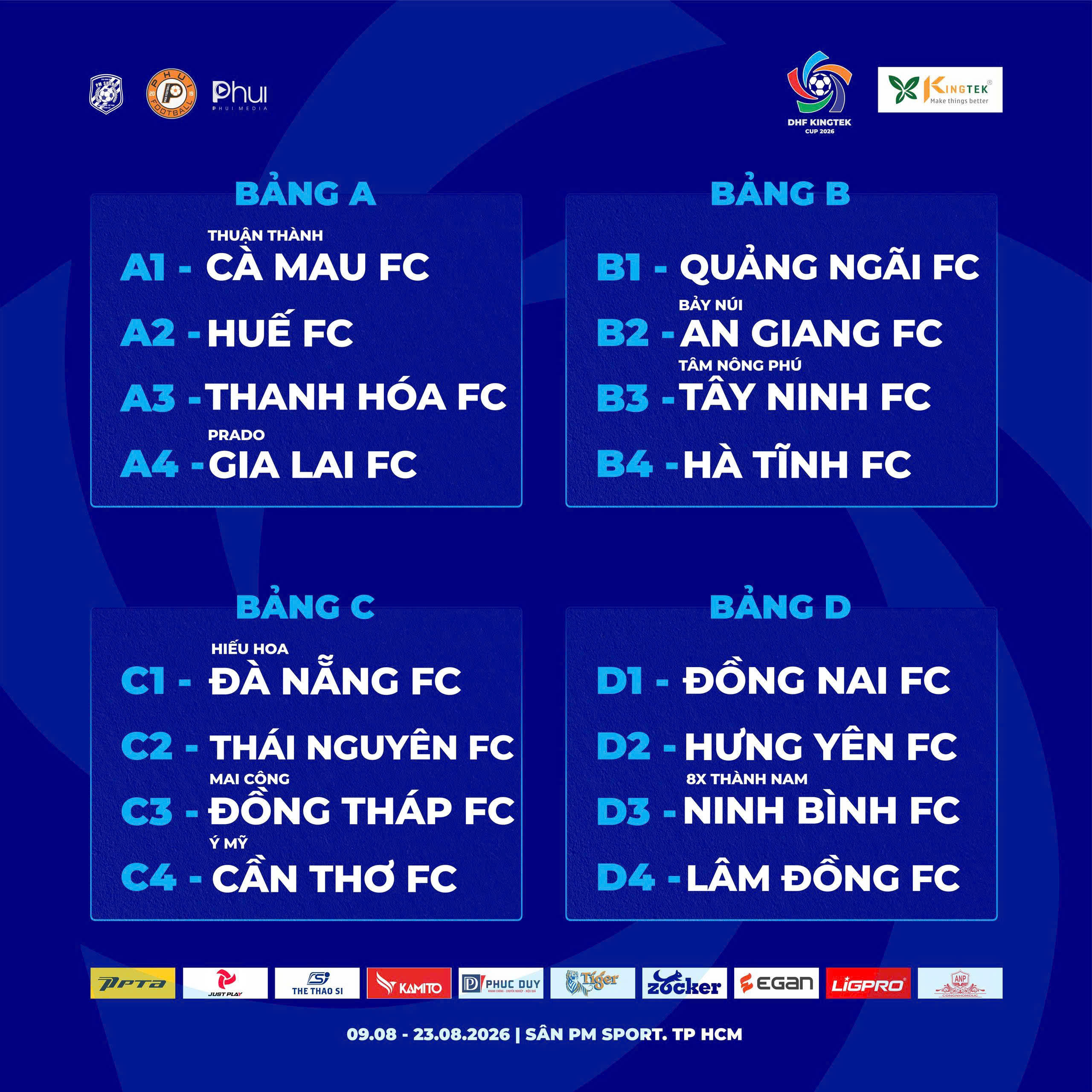 Hiếu Hoa Đà Nẵng đại chiến dàn sao HPL ngày khai màn DHF Cup 2026